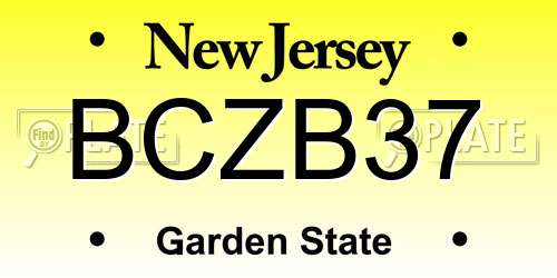 BCZB37 New Jersey License Plate