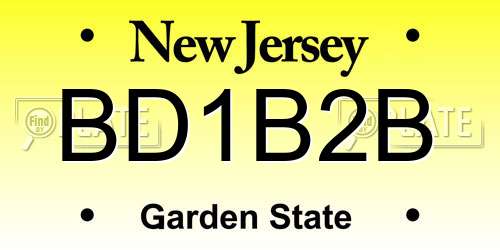 BD1B2B New Jersey License Plate