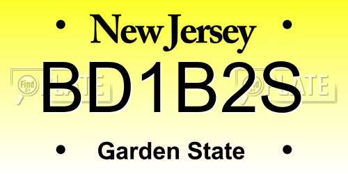 BD1B2S New Jersey License Plate
