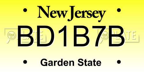 BD1B7B New Jersey License Plate