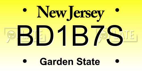 BD1B7S New Jersey License Plate