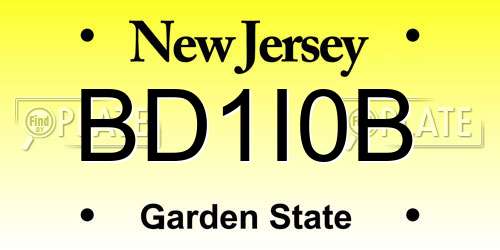 BD1I0B New Jersey License Plate