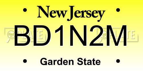 BD1N2M New Jersey License Plate