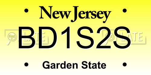 BD1S2S New Jersey License Plate