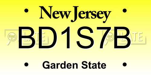 BD1S7B New Jersey License Plate