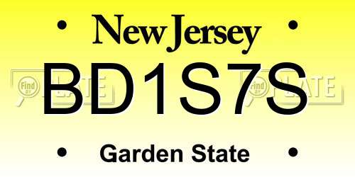 BD1S7S New Jersey License Plate