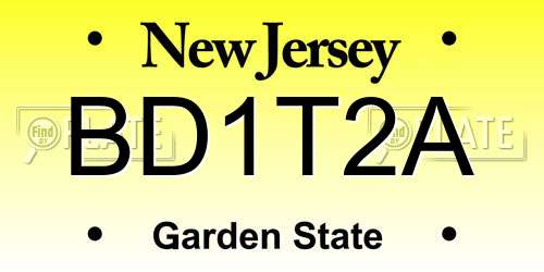 BD1T2A New Jersey License Plate