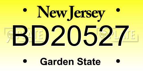 BD20527 New Jersey License Plate