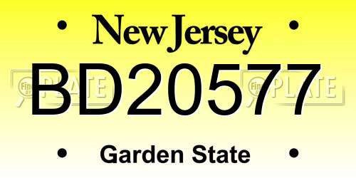 BD20577 New Jersey License Plate