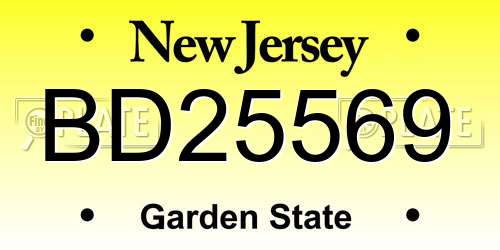 BD25569 New Jersey License Plate