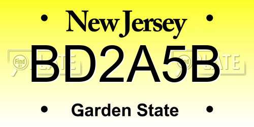BD2A5B New Jersey License Plate