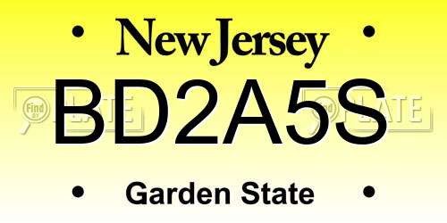 BD2A5S New Jersey License Plate