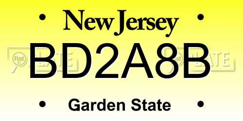 BD2A8B New Jersey License Plate
