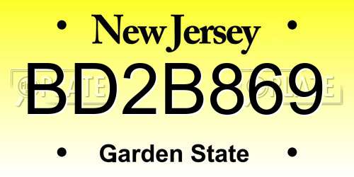 BD2B869 New Jersey License Plate