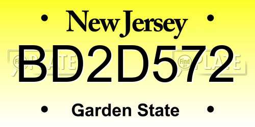 BD2D572 New Jersey License Plate
