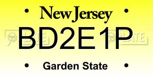 BD2E1P New Jersey License Plate