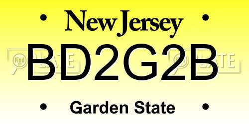 BD2G2B New Jersey License Plate