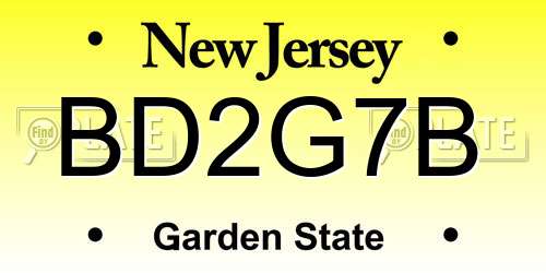 BD2G7B New Jersey License Plate
