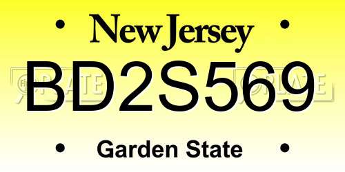 BD2S569 New Jersey License Plate