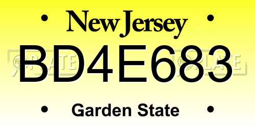 BD4E683 New Jersey License Plate