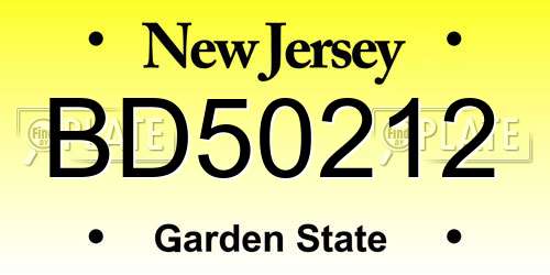 BD50212 New Jersey License Plate
