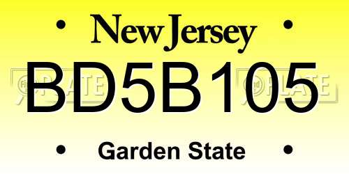 BD5B105 New Jersey License Plate