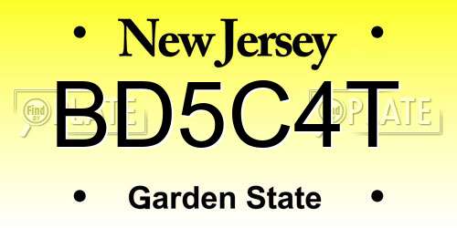 BD5C4T New Jersey License Plate