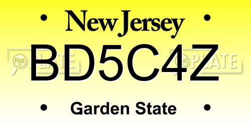 BD5C4Z New Jersey License Plate