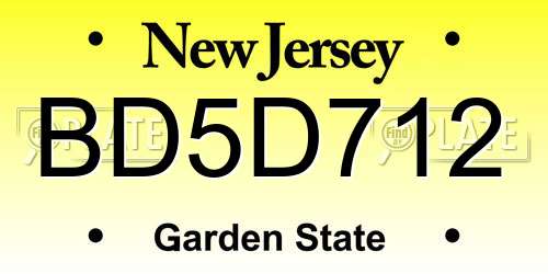 BD5D712 New Jersey License Plate