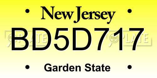 BD5D717 New Jersey License Plate