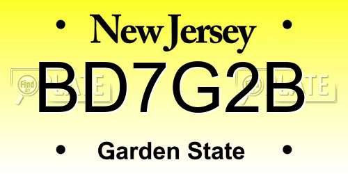 BD7G2B New Jersey License Plate