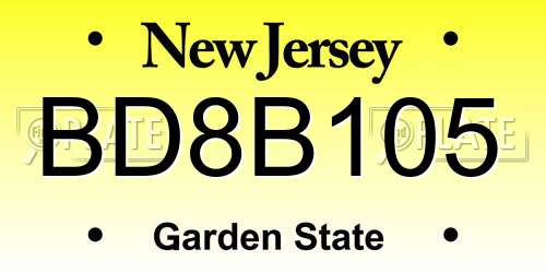 BD8B105 New Jersey License Plate