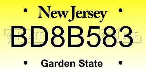 BD8B583 New Jersey License Plate