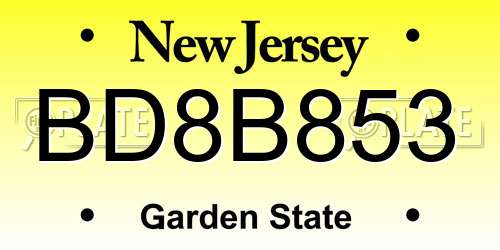 BD8B853 New Jersey License Plate