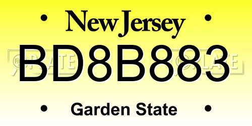 BD8B883 New Jersey License Plate