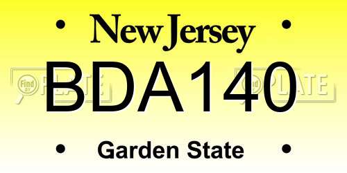 BDA140 New Jersey License Plate