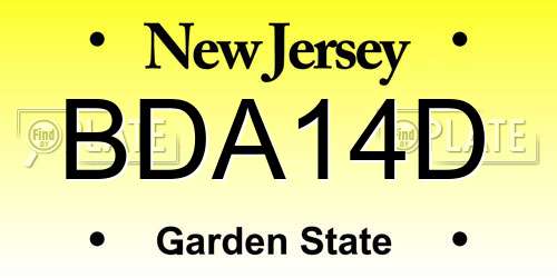 BDA14D New Jersey License Plate