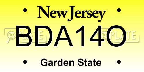 BDA14O New Jersey License Plate