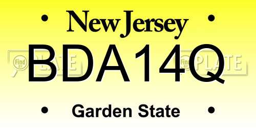 BDA14Q New Jersey License Plate