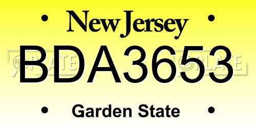 BDA3653 New Jersey License Plate