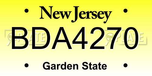 BDA4270 New Jersey License Plate