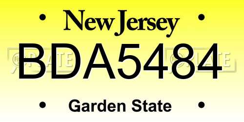 BDA5484 New Jersey License Plate