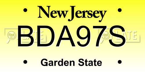 BDA97S New Jersey License Plate