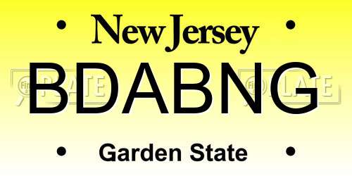 BDABNG New Jersey License Plate