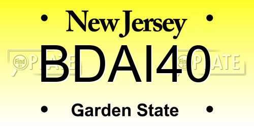BDAI40 New Jersey License Plate