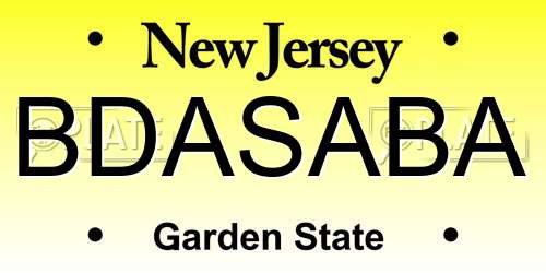 BDASABA New Jersey License Plate
