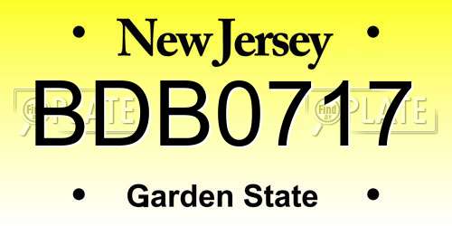 BDB0717 New Jersey License Plate