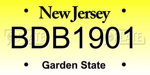 BDB1901 New Jersey License Plate