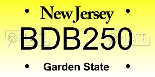 BDB250 New Jersey License Plate