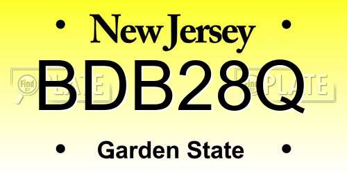 BDB28Q New Jersey License Plate